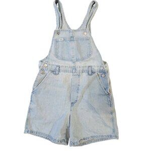 Thrashed 70s Lee Denim Shortalls Overalls Light Wash Worn Distressed Size xxs
